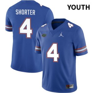 Youth Florida Gators #4 Justin Shorter NCAA Jordan Brand Royal NIL 2022 Authentic Stitched College Football Jersey HNN7262JJ